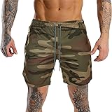 [Manatsulife] メンズ ランニングパンツ スポーツショートパンツ トレーニングハーフパンツ ジムウェア メッシュ素材 速乾性 通気性 DK02.