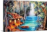 ダイアン・ミルサッププレミアムシックラップキャンバス壁アート印刷題名Moon On The Bayou 48" x 32" 2348143_24_48x32_none