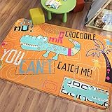 PANCY プレイマット ベビー用 多機能 ルームマット 柔らか 厚め 滑り止め 可愛い 動物柄 100*150cm (ワニ柄)