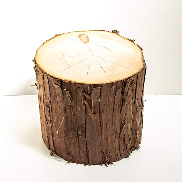 Amazon | 川島材木店 桧切り株 高さ約20cm Φ約35cm 皮つき 薪割り台 ...