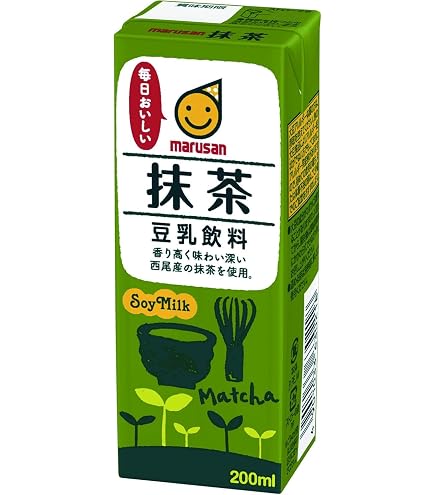 Amazon.co.jp: マルサン 豆乳飲料 抹茶 200ml 紙パック 24本×2ケース