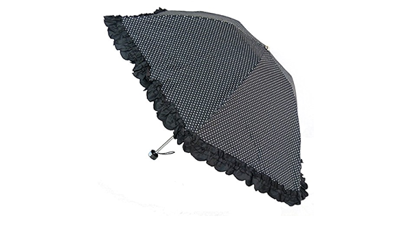Amazon Co Jp オーロラ 傘 日傘 晴雨兼用 レディース 折りたたみ ミニ Leifiore ドットプリント フリル ブラック 99 遮光遮熱 Uvカット加工 1lf 12 ホーム キッチン