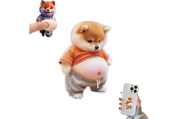 aninako 柴犬 ぷにぷにシール 3D【2025新型】柔らかいお腹 マシュマロシール もちもち デブ 犬 ストレス解消 かわいい 3D マシュマロ ふわふわ ステッカー 手帳用 デコレーション 携帯電話飾り 日記帳用 手芸用品(お腹の大きな子犬 B*1)