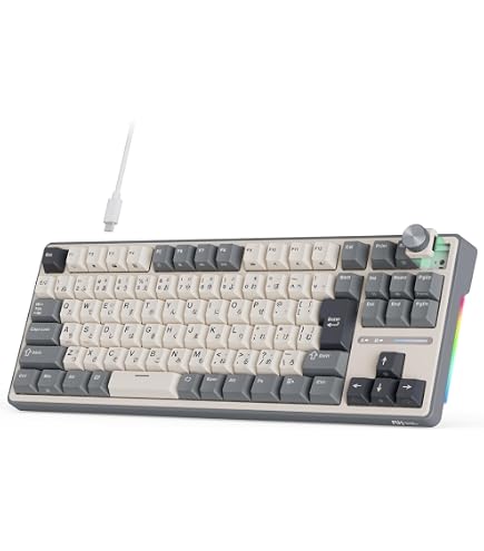 Amazon | RK ROYAL KLUDGE M87 スクリーンとデュアルノブ付き
