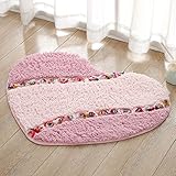 ハート型マットマットベッドルームドアドアマットバスルームバス用ドアウォーター用滑り止めマット ( Color : Pink , Size : 50*65CM )