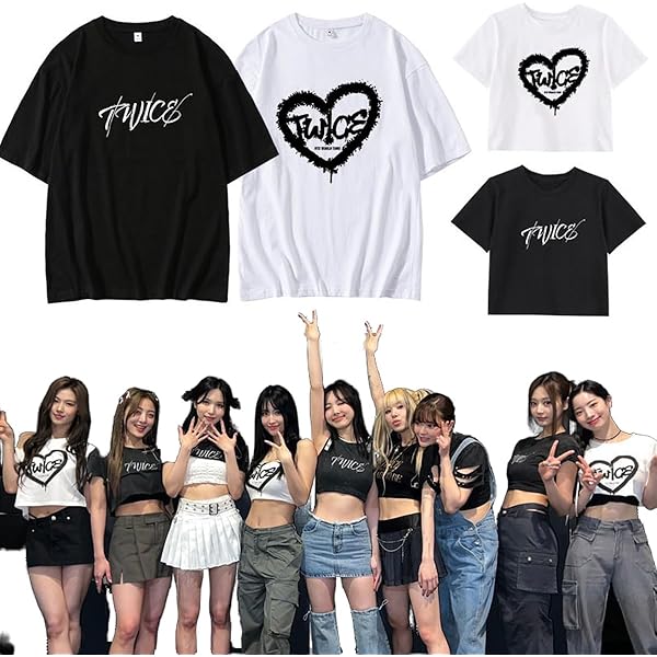 Amazon | TWICE Tシャツ トゥワイス グッズ kpop 白い 黒い 半袖