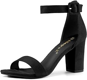 Chunky High Heel Ankle Strap Sandals 