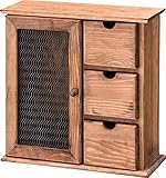 ミニ キャビネット [W25 x D10 x H24.5cm] 天然木（パイン）　オイル仕上