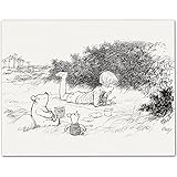 ピクニック – Winnie the Pooh andクリストファー・ロビン11 x 14額なし保育園アートプリント