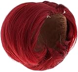 HADWAO 人形 かつら 短い ドールウィッグ ショートヘア 1/3スケール BJDドールのため - ワインレッド