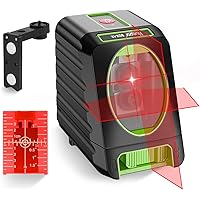 Huepar 2ライン レーザー墨出し器 赤色 クロスラインレーザー 高精度 ミニ型 持ち運び便利 収納バック付き L型マウント付き M-BOX-1R