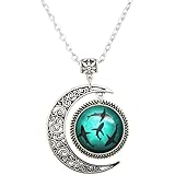 LERYDESI Sharks Necklace Circling Sharks Moon Pendant Blue Ocean Jewelry for Women Man Children