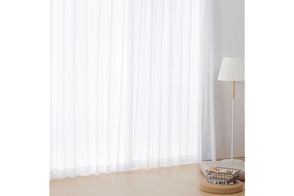 クモリ(Kumori) レースカーテン 2枚組 シンプル 透けない プライバシー保護 遮像 UVカット 日焼け防止 省エネ 遮熱 断熱 保温 おしゃれ 洗える アジャスター フック付き ミラーレース（幅100cm×丈198cm・ミラーレースカーテン2枚組）