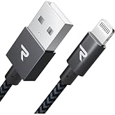 Rampow ライトニングケーブル iPhone 充電ケーブル【Apple Mfi 認証/ 最新C89コネクタ】ナイロン編組 2m 黒 | 急速充電 データ転送対応 高耐久ナイロン lightningケーブル iPhone14 /13 /12 /11