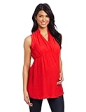 Maternal AmericaレディースマタニティノースリーブMandarin Collarラップシャツ US サイズ: S カラー: レッド