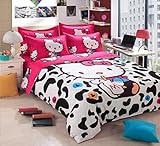 Hello Kitty 3 Piece Bed In Aバッグ寝具セットガールズ寝具布団掛け布団カバー漫画パターン枕カバー フル ホワイト AL
