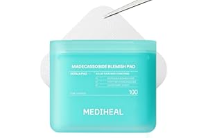 MEDIHEAL Toner Pads 100 Count - Madecassoside Blemish Care Toner Pad with Centella Asiatica - Improves Uneven Skin Tone & Deep Hydration - Vegan Hypoallergenic Face Gauze, Korean Skin Care