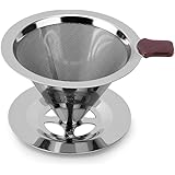 コーヒードリップ コーヒードリッパー コーヒーフィルター ステンレス製 2層メッシュ構造 一体型 洗浄便利 1〜3杯用