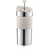 BODUM ボダム コーヒーメーカー コーヒープレス TRAVEL PRESS SET ポータブル コーヒーメーカー 350ml オフホワイト ステンレス製 二重構造 保温 浸漬式 フレンチプレス コーヒーメーカー アウトドア 【正規品】 K1106