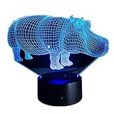 HippoカラフルタッチLED 3d LEDランプライトノベルティハロウィンギフトAtmosphereギフトデスクランプLEDナイトライトパーティー誕生日ギフト
