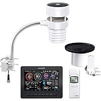 ECOWITT HP2553 Wi-Fi Weather Station with TFT Large Color Display, WS80 Ultrasonic Anemometer Sensor, WH40 Self-Emptying Rain
