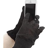 (ASAFUKU) 麻福 麻福 ヘンプおやすみ 手袋 タッチパネル スマートフォン対応 ブラック Sサイズ