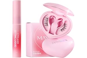 MAYSEENマグネット式つけまつ毛 2025新クリップ一体型ハート つけまつげナチュラル 磁気まつげ TikTokで話 接着剤不要 無料クリップ・ジェル ふんわり 初心者 再利用(ナチュラル-10#)
