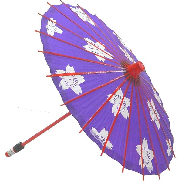 い*姫様 紫 絹傘 真鍮のネジ継ぎ 舞傘 日傘 日本舞踊 おどり傘 布袋