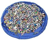 kingzhuo 60インチポータブル子供の遊びマットとおもちゃストレージバッグの赤ちゃんと子供おもちゃオーガナイザークイックおもちゃマットシンプルダークブルー