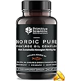 Primitive Scientific Nordic Pure Fish Roe Oil Complex (60 Fish Oil Capsules) for Brain, Immunity & Vision - Heart Supplement 