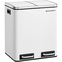 Amazon｜SONGMICS ダストボックス ゴミ箱 ペダル式 2分別 蓋付き