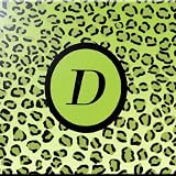 Rikki Knightレター" D " Purple Leopard Printモノグラムデザインアートセラミックタイル 6 inch ceramic オフホワイト 6inctile2493