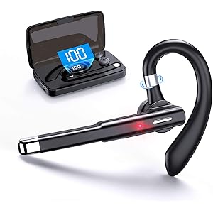 【2021最新版充電ケース付き】Bluetoothヘッドセット ワイヤレスイヤホン 電話ヘッドセット ビジネス ミュート…