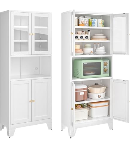 Amazon｜VECELO 食器棚 キッチンラック 収納棚 スリム 幅76x奥行40x高