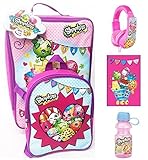 Shopkins Kids Complete Travel Set - Rolling Luggage, Luggage Tag, Mini Backpack, Headphones, Blanket