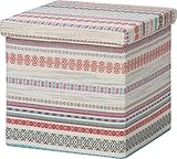 ファブリックボックススツール「ミニオン」【IT】アズテックホワイト(#9844186-96590)サイズ：35×35×35cm