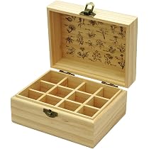 Amazon.co.jp: Eaoike 天然木製エッセンシャルオイル収納ボックス 12本