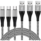 Micro USBケーブル 3A 急速充電 高速データ転送 高耐久編組ナイロンケーブル マイクロusbケーブル アンドロイド (黒2m+2m+2m)