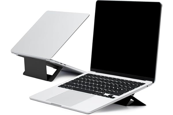 MOFT【公式直営店】ノートパソコンスタンド ノートPCスタンド 【中空デザイン】 持ち運び簡単 折りたたみ式 超薄型 安定性 15°&25°二段階調整可能 16インチまで対応 コンパクト PC/MacBook/ラップトップ/iPadタブレットに対応 パソコンスタンド 「貼り付け」 AirFlow (ジェットブラック)