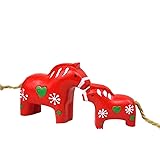 樹脂馬 ダーラヘスト 馬 置物 伝統 工芸品 インテリア オブジェ 大小2個セット