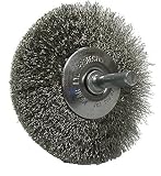 Weiler 17937 Stem Mounted Narrow Face Standard Twist Knot Wire Wheel, 3" Diameter, 0.014" Stainless 