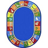 Joy Carpets Kid Essentials Early Childhood Oval Animal Phonics Rug Multicolored 10'9 x 13'2 [並行輸入品]