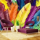 Sproud 壁画 3D 個性の壁画のマルチカラーのフェザー壁紙ロマンチックなソファベッドルーム 430 Cmx 300 Cm リビングの壁の壁紙