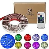 RF Wireless Remote Battery Powered LED Strip Light, GeeKeep Waterproof Flexible LED light Strip SMD 