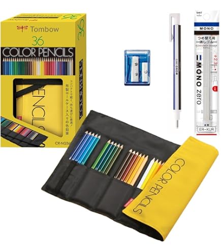 Amazon.co.jp: トンボ(Tombow) ロールケース入色鉛筆 36色 NQ CR-NQ36C