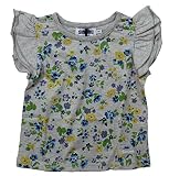 《初夏盛夏対応》 SUCRE(シュクル) 天竺プリント袖フリルTシャツ 110cm /杢グレー NO.F-474045