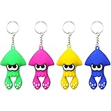 スプラトゥーン キーホルダー キーチェーン 飾りアニメバッグ 携帯 鍵 自動車 飾り 日常 コスチューム道具 萌えグッズ 軽量 多機能 オシャレ バッグペンダント お守り プレゼント ラッキーギフト 4点セット