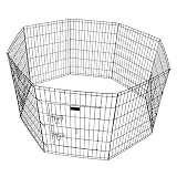 Pet Playpen 36 Inch Tall E-coat Iron Wire Folding Exercise Yard Fence Kennel for Rabbit Dog with 8 P