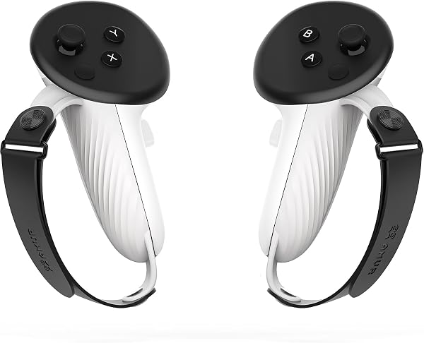 AMVR Controller Grips Compatible with Meta/Oculus Quest 3, Silicone Accessories Non-Slip Handle Cover, Adjustable Soft Hand Strap Fits Small and Medium Hands (Not Fit Official Charging Dock Battery) - 1