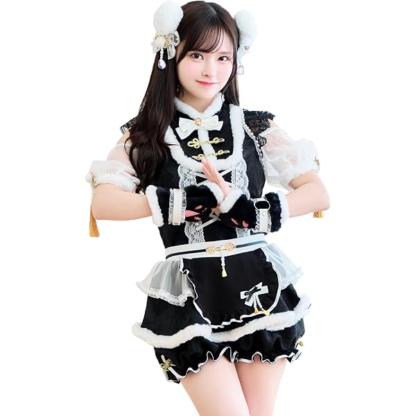 Amazon.co.jp: [Malymoon] 猫耳 チャイナ チャイナドレス チャイナ服